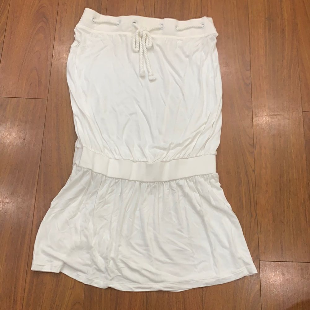 Nautical White Strapless Coverup Size Medium